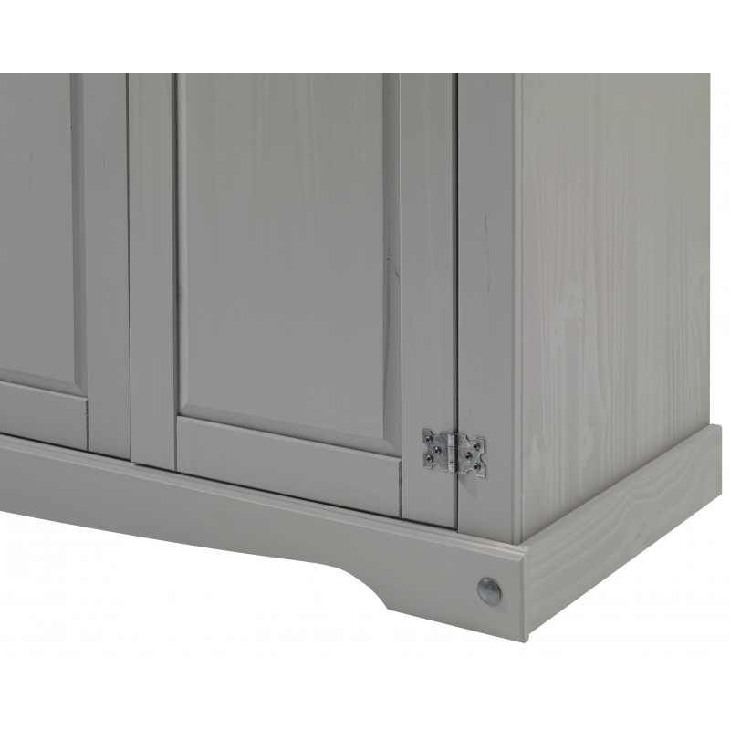 Corona Grey Wax 4 Door Arch Top Wardrobe